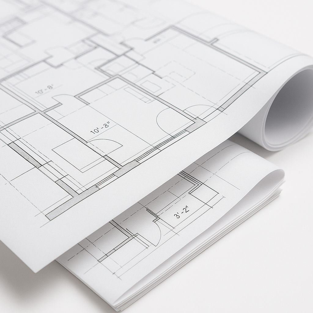 24x36 architectural blueprint print on 20lb CAD bond paper