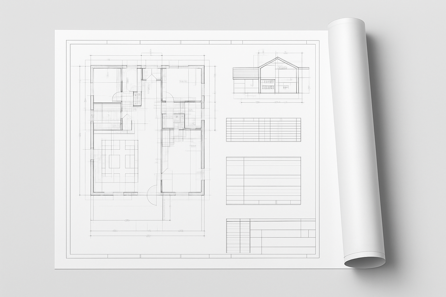 24x36 architectural blueprint print on 20lb CAD bond paper